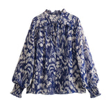 Street Style Cascade Decorative Printed Shirt 9878060 Printed Miniskirt 9878067