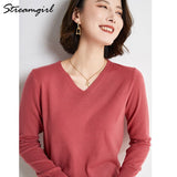 Women's Sweater 2021 White Jumper V Neck Ladies Winter Clothes Women Sweater Knitted Pullovers Sweaters For Women Fashion