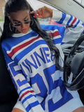 Striped Mid-length Sweater Women Casual Contrast Color Pullover Female Fashion O-Neck High Street Sweater