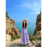 Leisure Resort Pure Desire To Expose The Shoulder Sling Dress Women's New Summer Fashion Beautiful Temperament Long Dress