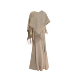 Sister Temperament Knitting Set Autumn V Collar With Long-Sleeved Dress Shawl Two Sets Of