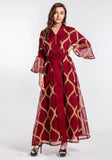 Plaid Print Belted Muslim