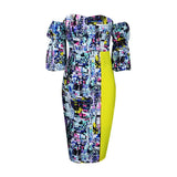 Women's Autumn Fashion Print A Word Straight Braided Shoulder Sexy Large-Size