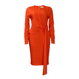 Women's Autumn Fashion Large-Size V-Neck Long-Sleeved Temperament Pencil Skirt
