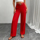 Women's Casual Fashion. Waist Wide Leg Trousers Thin Loose
