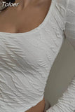 Sleeve U Neck Crop Top Women Sexy Y2K Female Slim Tight Tee Casual Summer Tee Clothes Streetwear Brown women