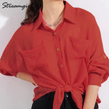 Beach Oversized Shirt Women Summer 2022 Bat Sleeve Top Transparent Blouses Summer Covers Shirts For Women Beach