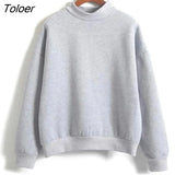Wholesale M-XXL Cute Women Hoodies Pullover 9 Colors Autumn Coat Winter Loose Fleece Thick Knit Sweatshirt