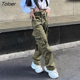 Women's Baggy Cargo Pants Loose Oversized Hippie Drawstring Tech Pants Streetwear Joggers Wide Leg Cloth joggers