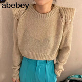 Fashion Long Sleeve Tops Pullover For Women Round Collar Minimalist Solid Sweater Female Clothing 2022 Autumn