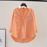 Long-Sleeved Shirt 2025 Spring And Autumn Thin Casual Korean Version Of The Open Shirt Simple Loose Fashion Thin Coat