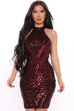 Sexy Sequins Halter Sleeveless Bodycon Party