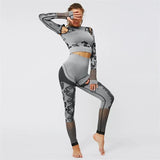 Clothes for Women Print Sportswear Woman Fitness Sports Suit Female Leggings Top Gym Workout Set Jogging Femme