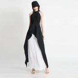 Toloer Casual Suit Tide Spring 2024 New Fashion Neck Sleeveless Irregular Two-Piece Women's Wear-Outfit