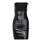 Toloer Women's Wear Spring / Summer 2024 New Lady Sexy One Word Wipe Chest Collect Fanny Pack Hip Show Thin Dress-Outfit