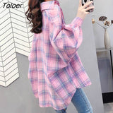 Women Fashion Chic 3XL Batwing Sleeve Plaid Summer Sun-proof Simple Daily Casual Korean Style Harajuku All-match