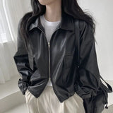 Vintage Big Pocket Oversized Zip Up Jacket-Outfit