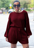 Adjustable Drawstring Long Sleeve Sweater