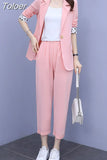 Women's Pants Set Fashion Casual Jacket Top Trousers Vest Three Piece Set Female Suits Tracksuit Office