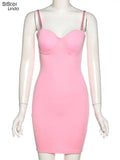 Sisterlinda Spring Party Vacation Birthday Trend Y2K Dress Women Sleeveless Backless Skinny Sexy Nightclub Clubwear Lady
