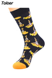 6 pair/lot style Cool Men Novelty funny socks Interesting pattern combed cotton Colorful Happy socks big size crew