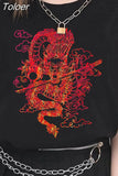 t-shirt goth Top Harajuku tops Butterfly lightning print Loose Short Sleeve kawaii anime t shirt plus size