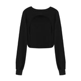 Big Hollow Long Sleeve Tee Cloak Pullover T-shirt And Matching Set Slim Crop Top Streetwear Fashion Tracksuit Sexy T