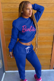 Casual Letter Printed Rouned Neck Long Sleeve Sweatshirt And Sweatpants 2 Piece
