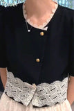 Blouse Women O-neck Lace Puff Sleeve Tops Female 2023 Blusas Mujer De Moda Temperament Blouses Vintage Crop Shirt