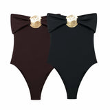 New Metal Collar Repair Body One-Suit Swimsuit