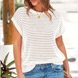 And Winter Sweater Women's Hollow Cloth Splicing Long-Sleeved Knitted Shirt Collar