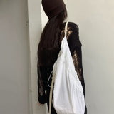 Gothic Hollow Out Sweater Hole See Through Oversized Knitted Pullovers Emo Streetwear Grunge Clothes Y2k Tops