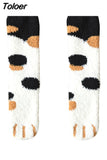 Embroidery CAT Deer Thickening Women Cotton Lovely Plush Keep Warm Sleep Ladies Funny Cute Socks Hosiery Winter