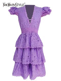 Summer Ruched Dress For Women V Neck Flying Sleeve High Waist Cut Out Solid Mini Dresses Female Clothes Fashion