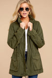 Military Jacket Women Hooded Windbreaker Autumn Winter Female Long Sleeve Outerwear Casual Streetwear Stand Collar Zip Up
