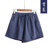 New Hot Summer Casual sports Cotton Linen Shorts Women Plus Size High Waist Shorts Fashion Short Pants Streetwear women