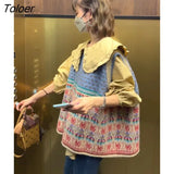 Retro Sweater Vests Women Baggy Chic Fashion Streetwear Casual Sleeveless Knitted Clothes Sweet Girls Ulzzang