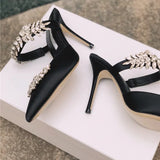 party 2022 European and American new style ladies sandals, high heels with diamond