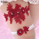 Sexy Women Bow Leg Ring Lingerie Lace Garter Belt Leg Loop Wedding Garters Bridal Female Cosplay Thigh Ring Stocking