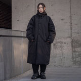 Black Big Size Warm Hooded Cotton-padded Coat Long Sleeve Loose Fit Women Parkas Fashion New Autumn Winter 2022