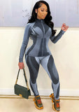 Contrast Fitting Long Sleeve Zipper