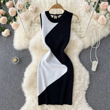 Women Summer Knitted Dress 2022 Vacation Knit Short Backless Sundress Ladies Party A Line Slim Midi Sexy