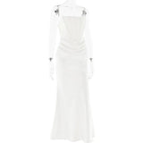 Satin Corset Maxi Dress-Outfit