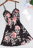 Lolita Style Floral Satin Two Piece