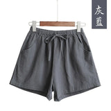 New Hot Summer Casual sports Cotton Linen Shorts Women Plus Size High Waist Shorts Fashion Short Pants Streetwear women