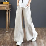 Summer Harem Pant Women's Cotton Linen Pants Casual Loose Trouser Women Cotton Oversize Pockets Wide Leg Flares