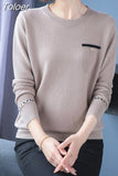 O-neck Women's Casual Bottom Blouse Harajuku Street O-neck Loose Solid Students Knitwear Clothes Tops Pullovers