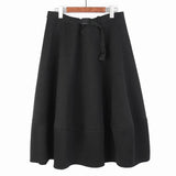 High Elastic Waist Gray Brief Elegant Thick Long Half-body Skirt Women Fashion Tide New Spring Autumn 2023