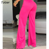 Pants Women Button Decor High Waist Wide Leg Pants Elegant Loose Trousers Korean Fashion