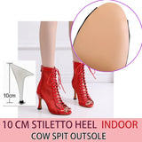 New Stye Salsa Jazz Outdoor Indoor Social Latin Dance Shoes for Dancing Women High Heels Ballroom Mesh Red Professional
